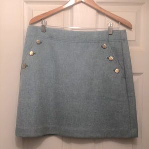 Loft Light Blue Wool Blend Skirt Size 12 Excellent Condition